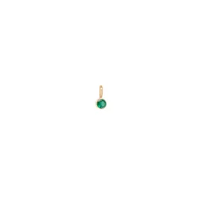 14k Single Emerald Charm Pendant | May Birthstone