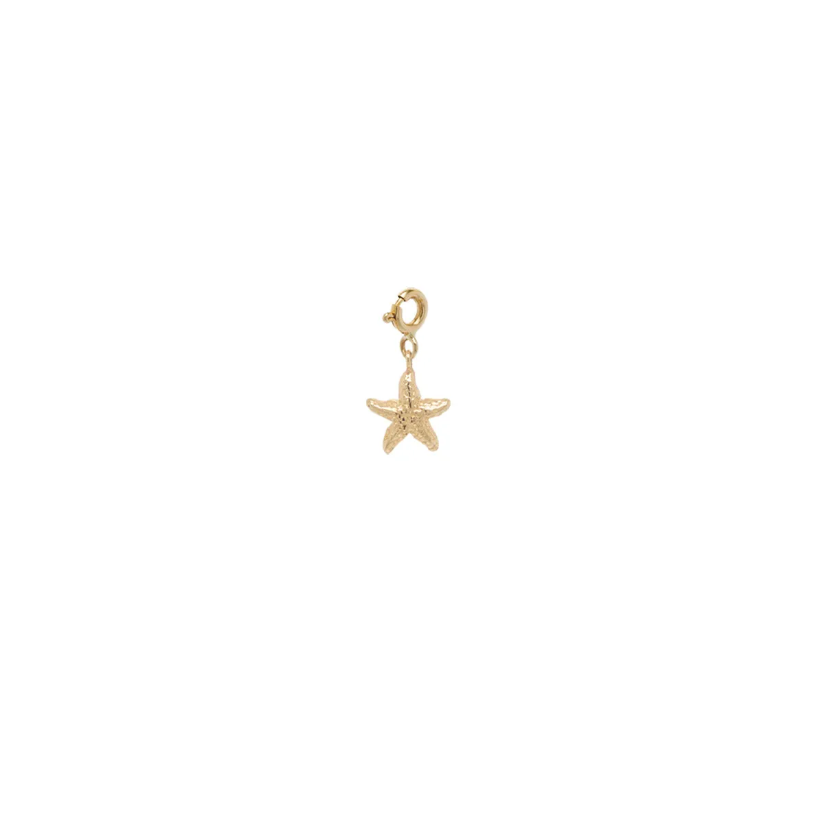 14k Starfish Charm on Spring Ring