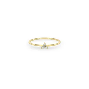 14k Tiny Prong Diamond Trio Ring