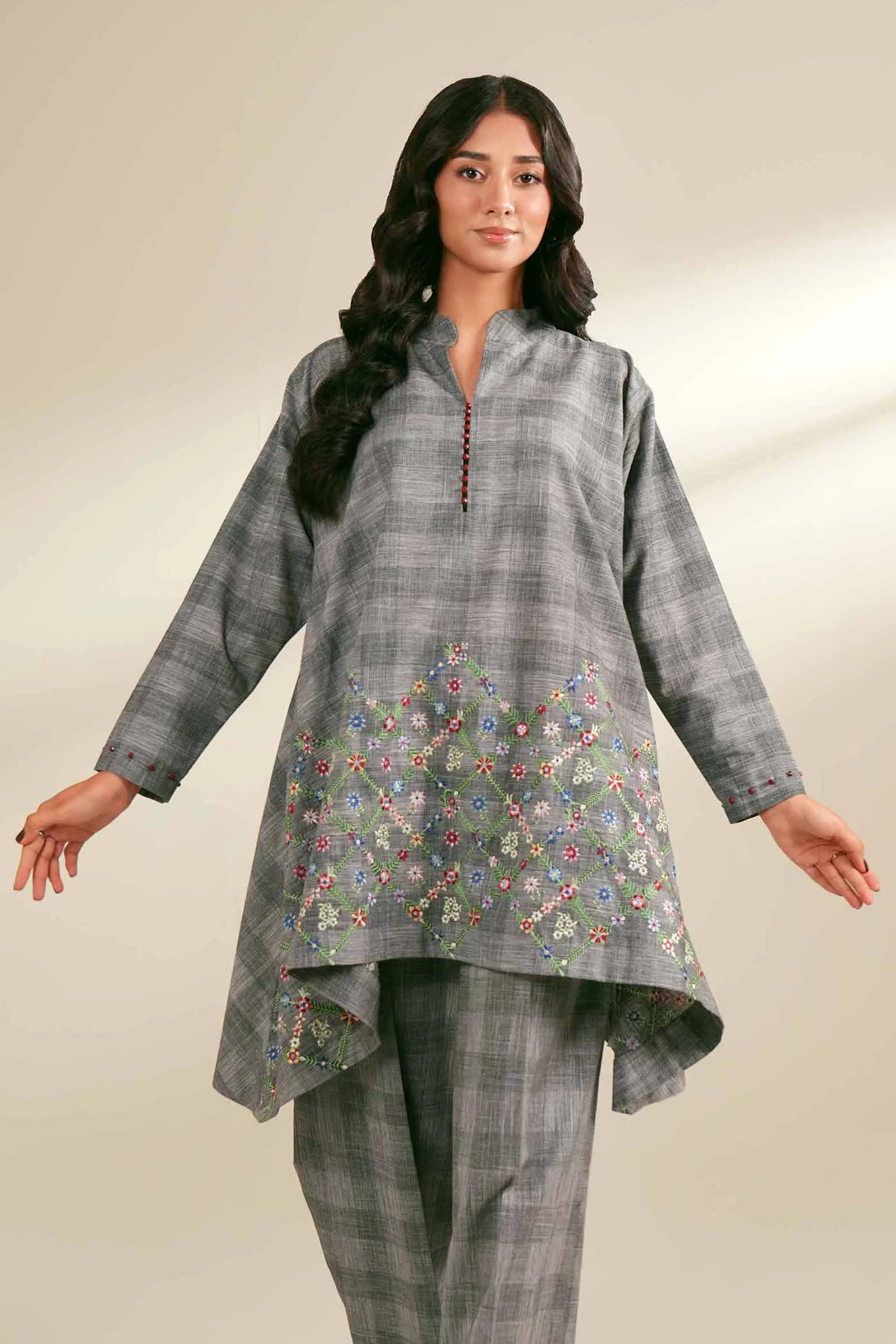 2 Piece - Embroidered Fustaan - FS24-65