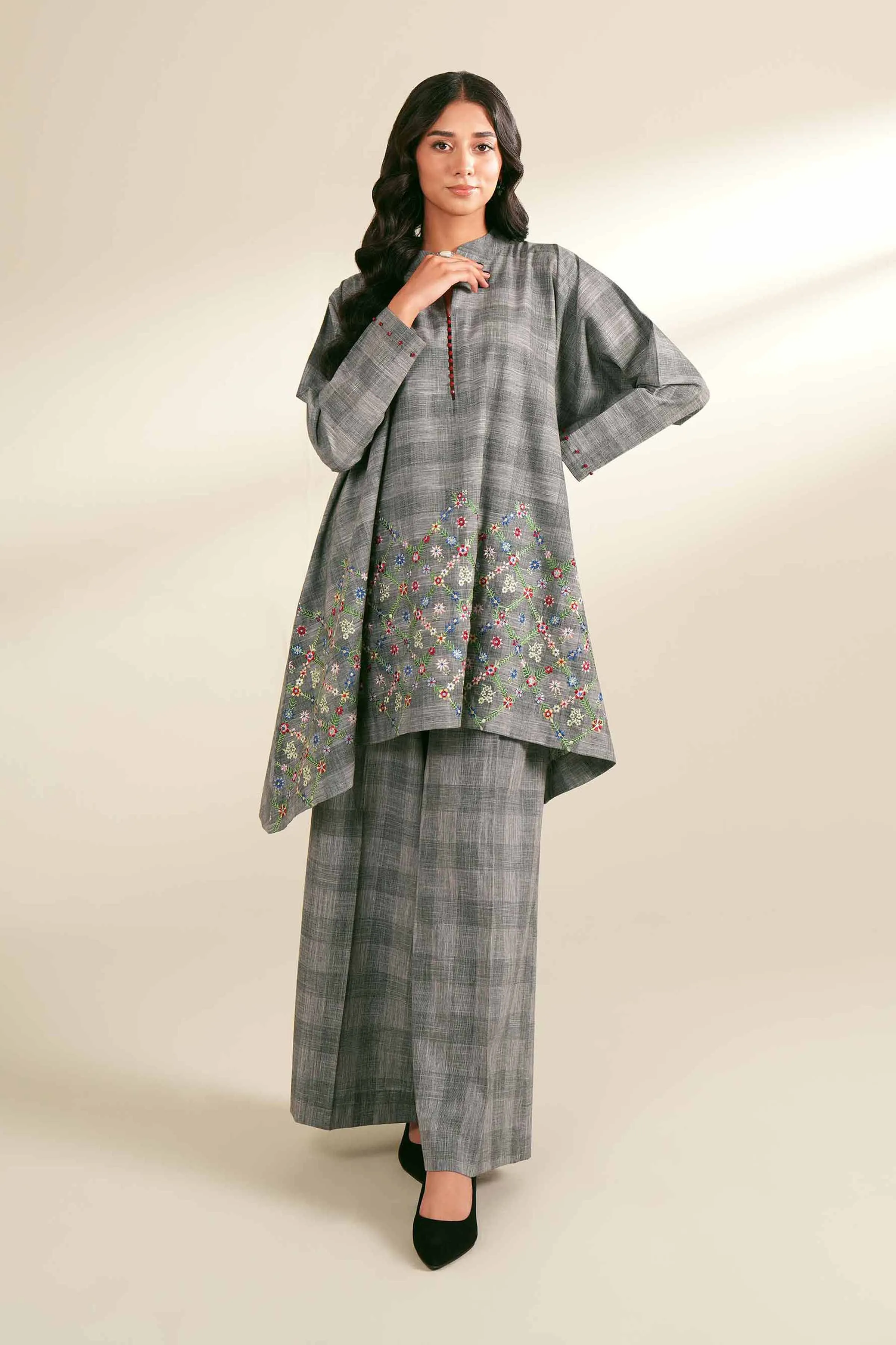 2 Piece - Embroidered Fustaan - FS24-65