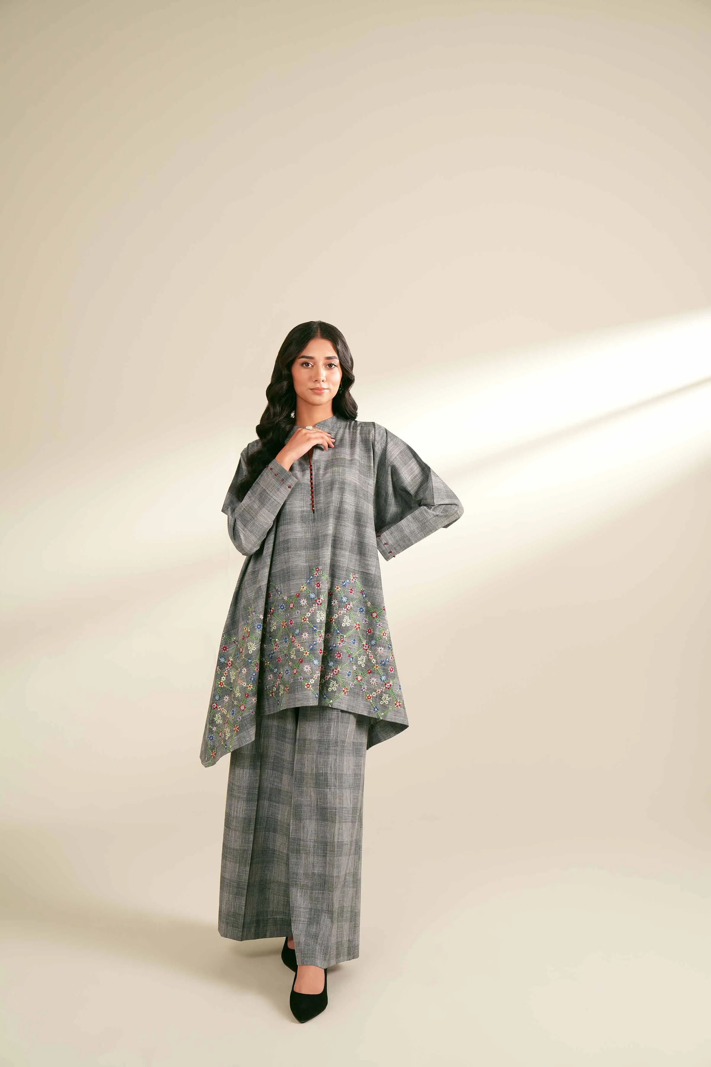 2 Piece - Embroidered Fustaan - FS24-65