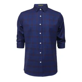 3/4 Checkered Shirt (Navy) 1981