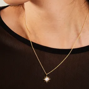 Accessorize London Women's Z Real Gold-Plated Cubic Zirconia Sparkle Star Pendant Set Necklace