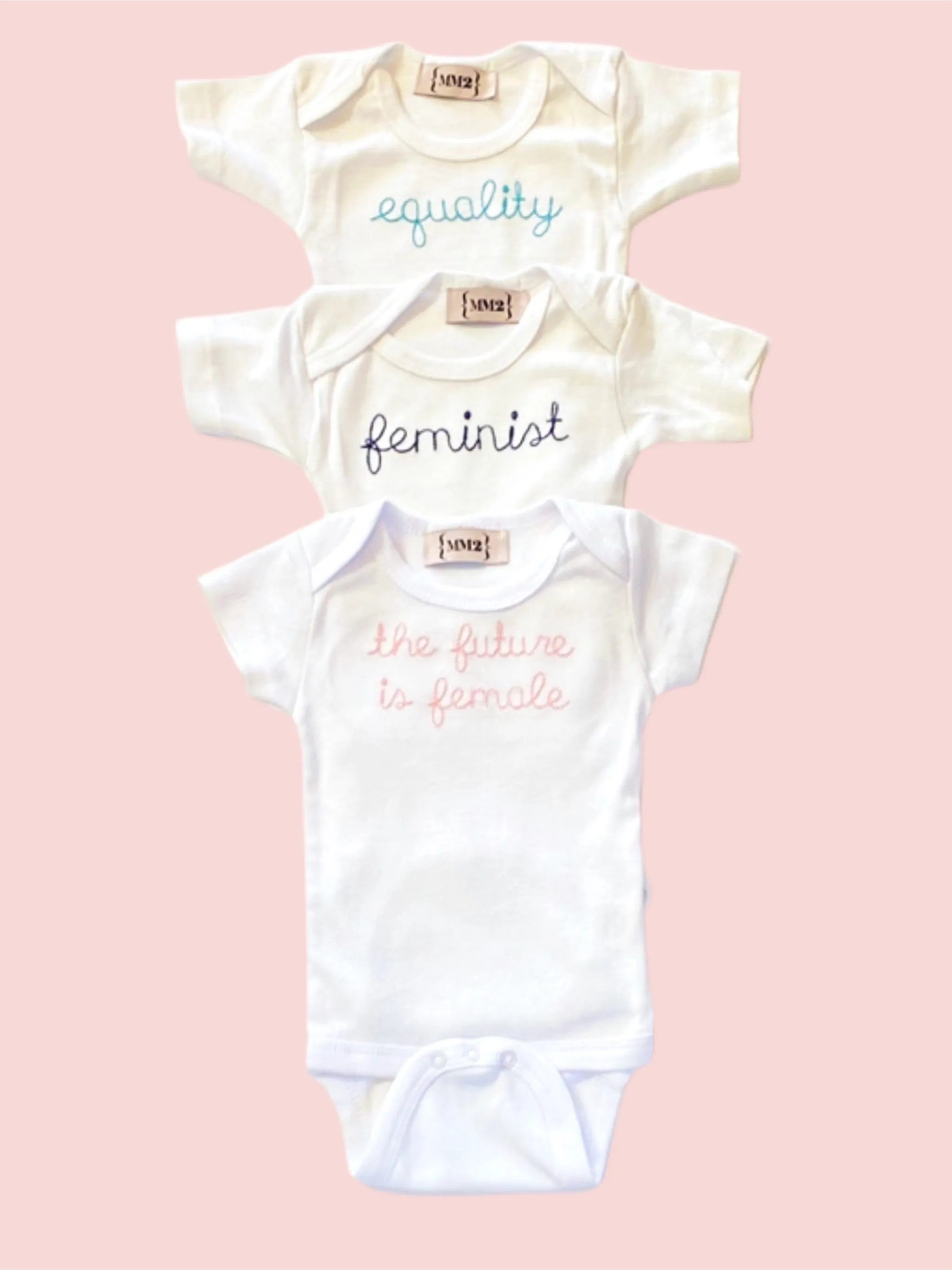 Baby Feminist embroidered Onesie