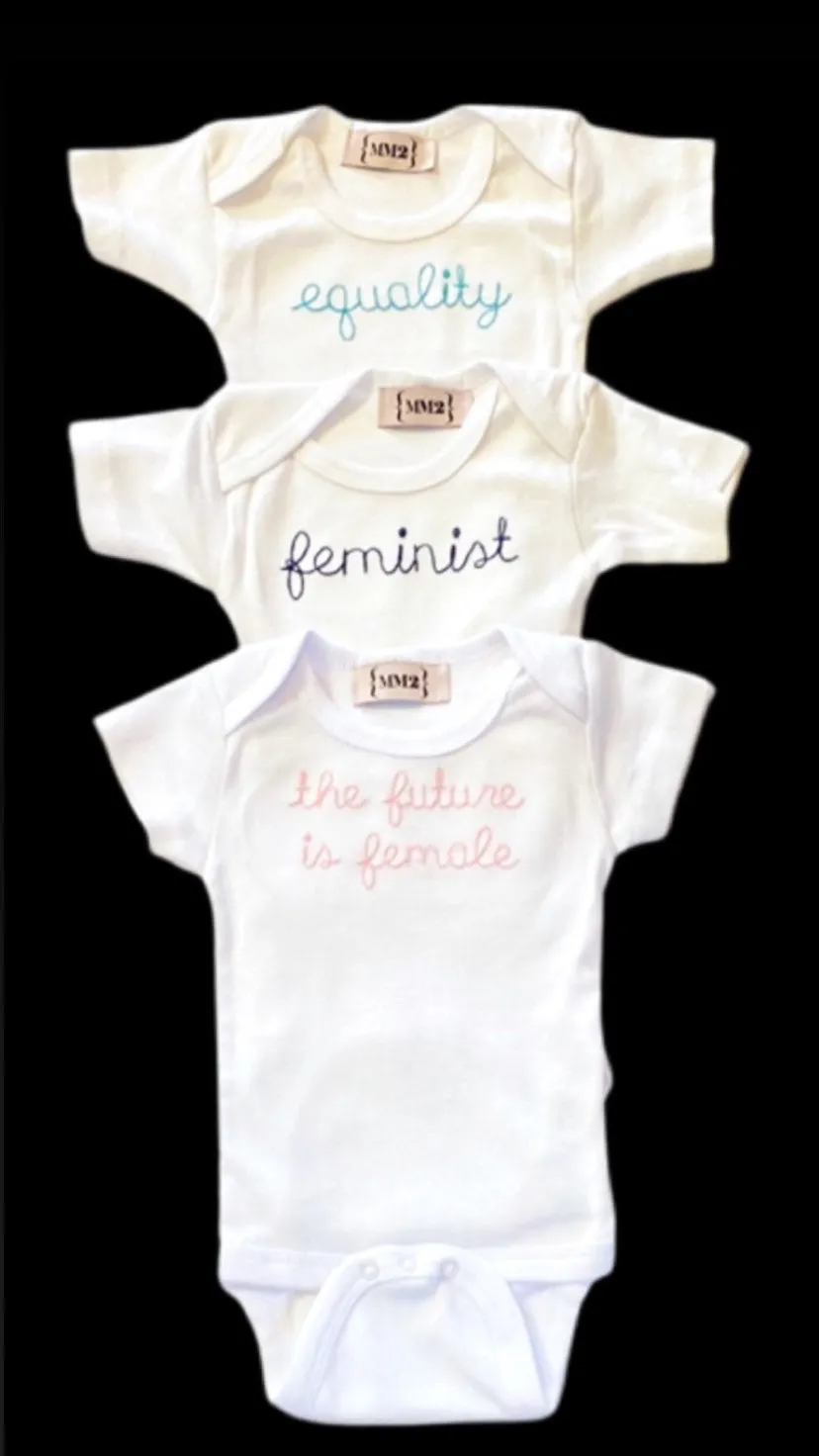 Baby Feminist embroidered Onesie