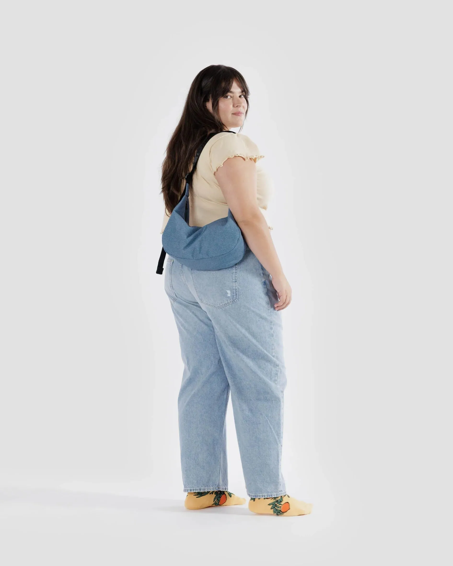 Baggu - Medium Nylon Crescent Bag | Digital Denim