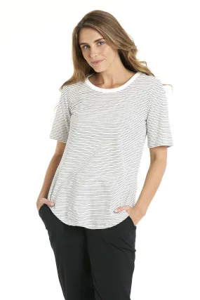 Betty Basics Ariana Tee in White with Black Stripe