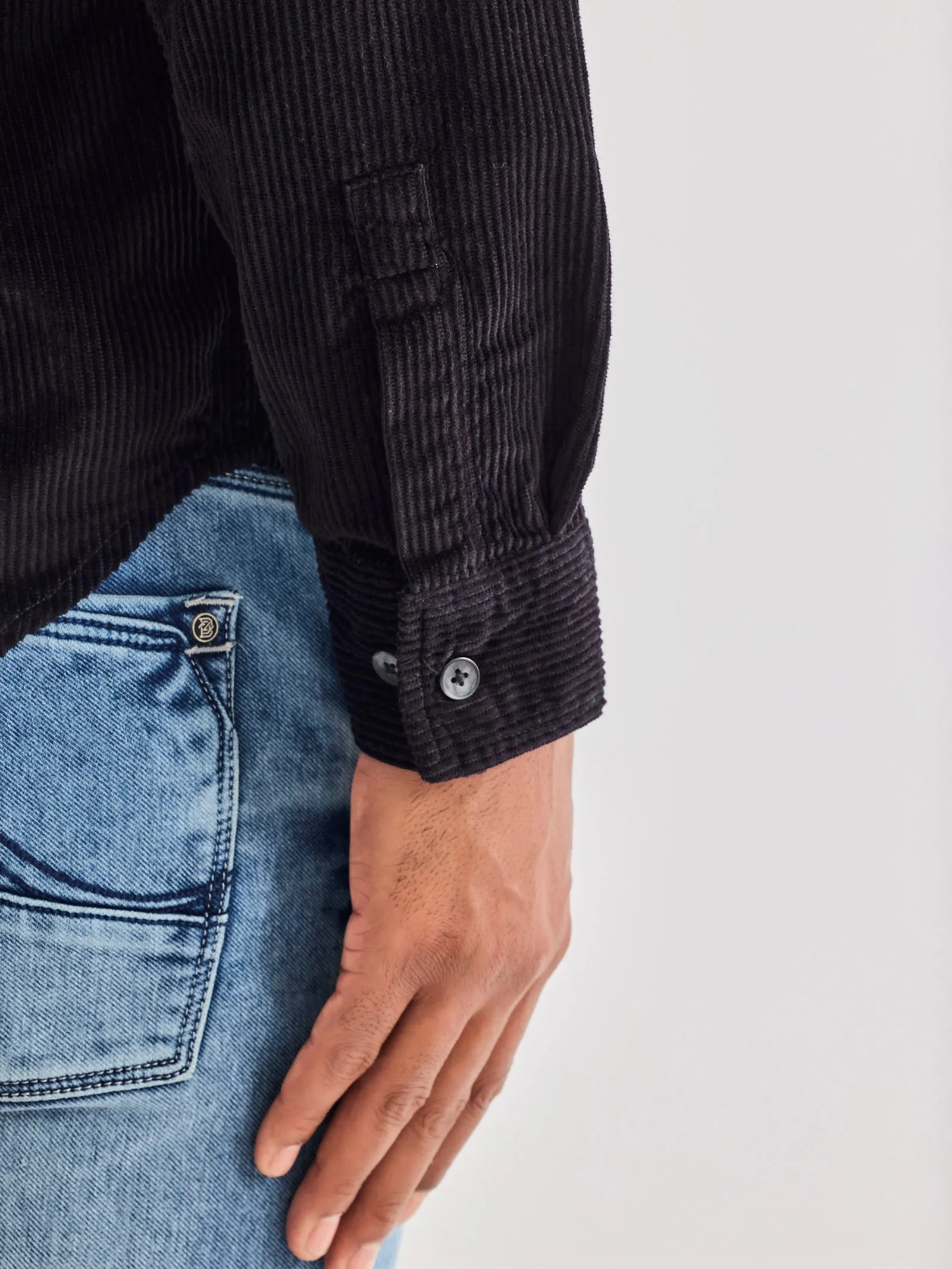 Black Corduroy Over Shirt