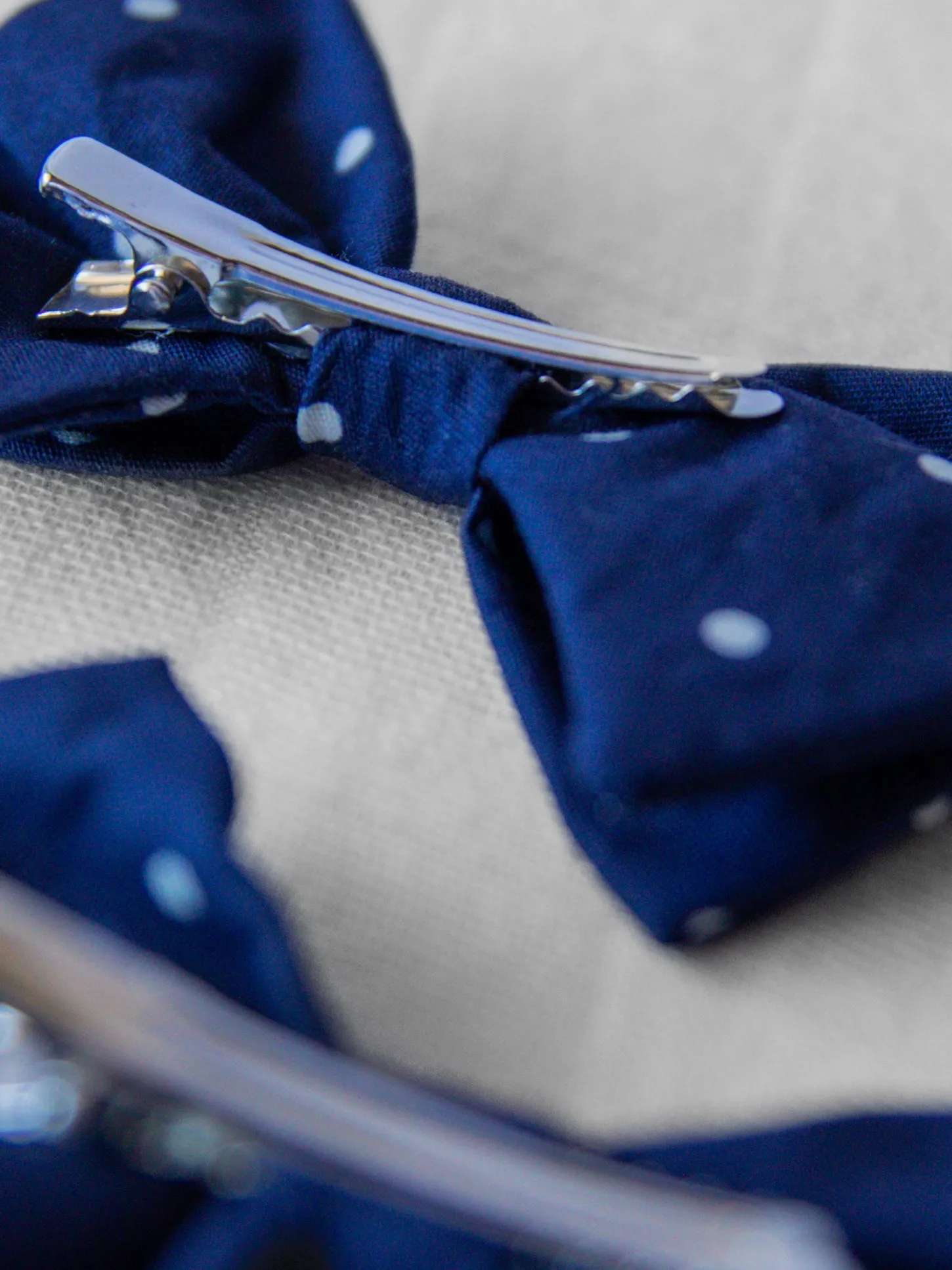 Bow Set Duo - Navy Dot