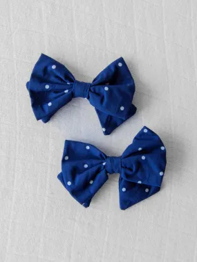 Bow Set Duo - Navy Dot