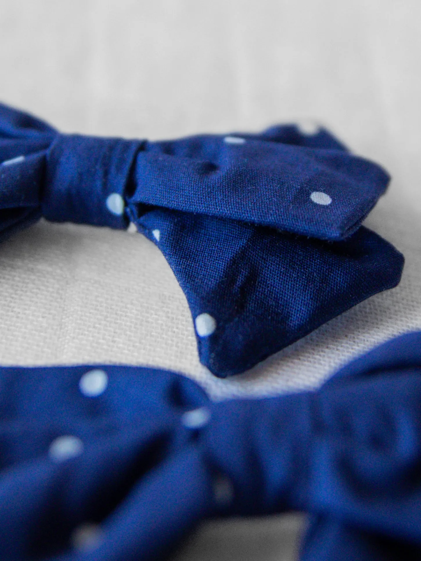 Bow Set Duo - Navy Dot