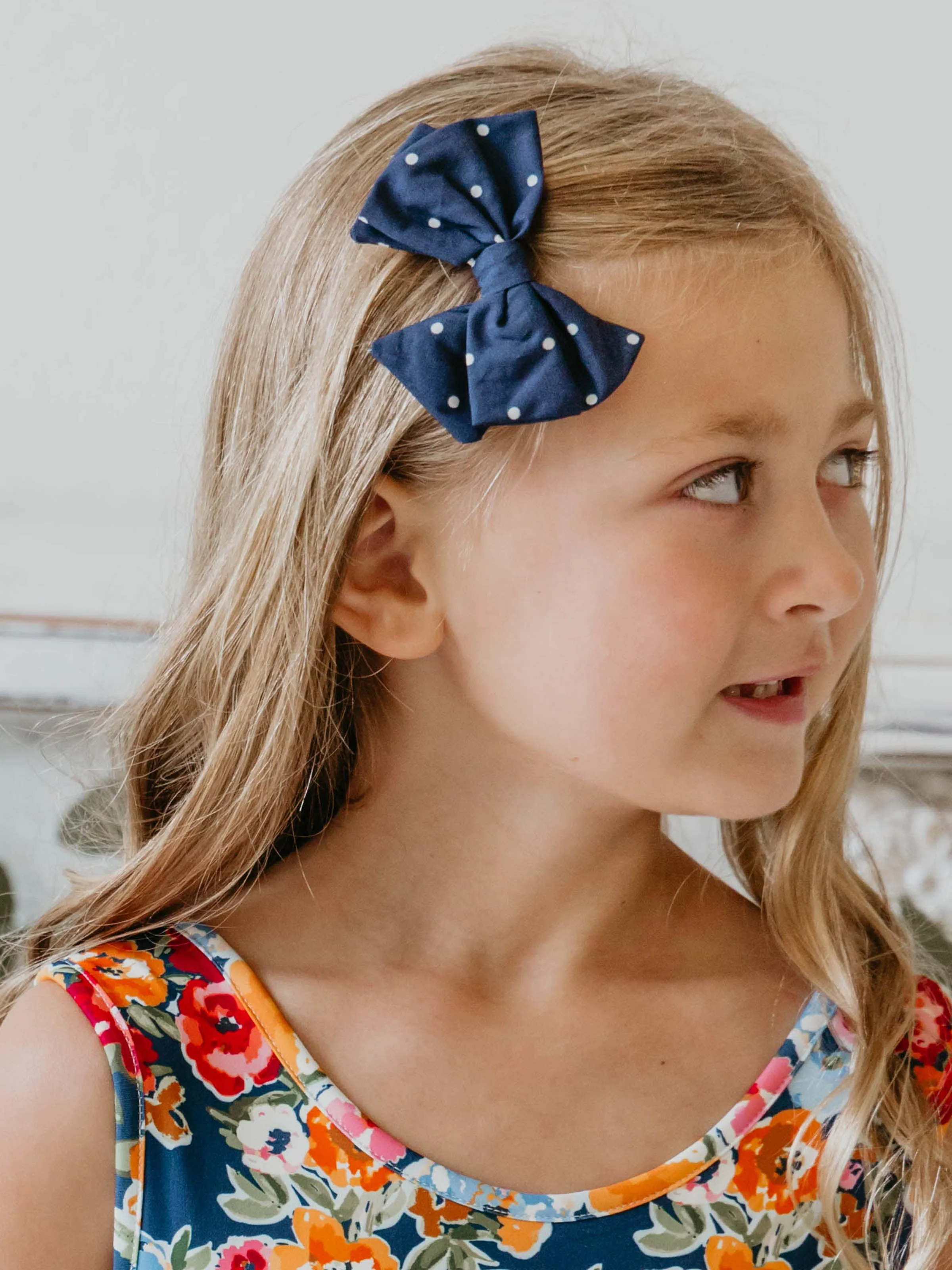 Bow Set Duo - Navy Dot