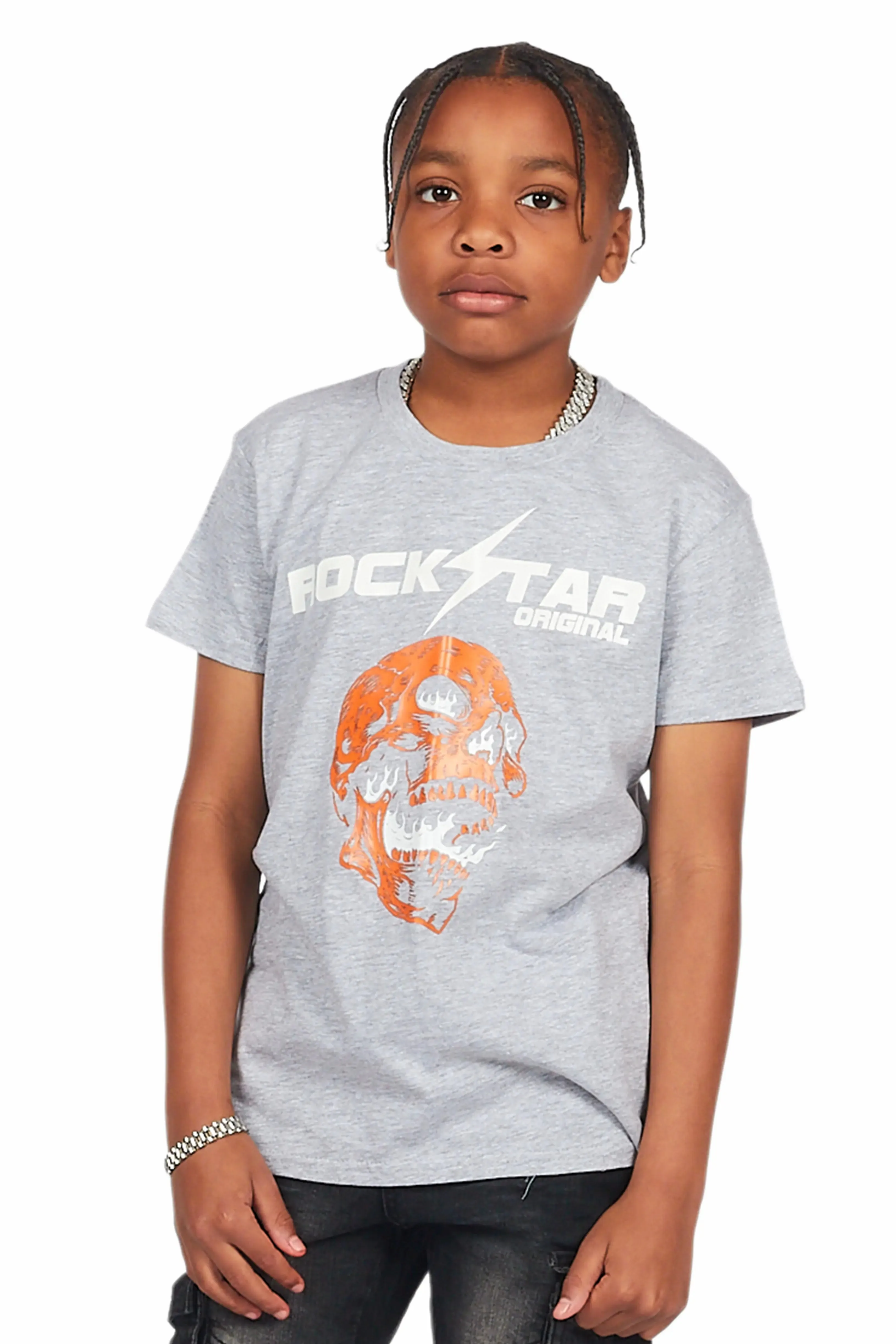 Boys Fraiser Grey Graphic T-Shirt