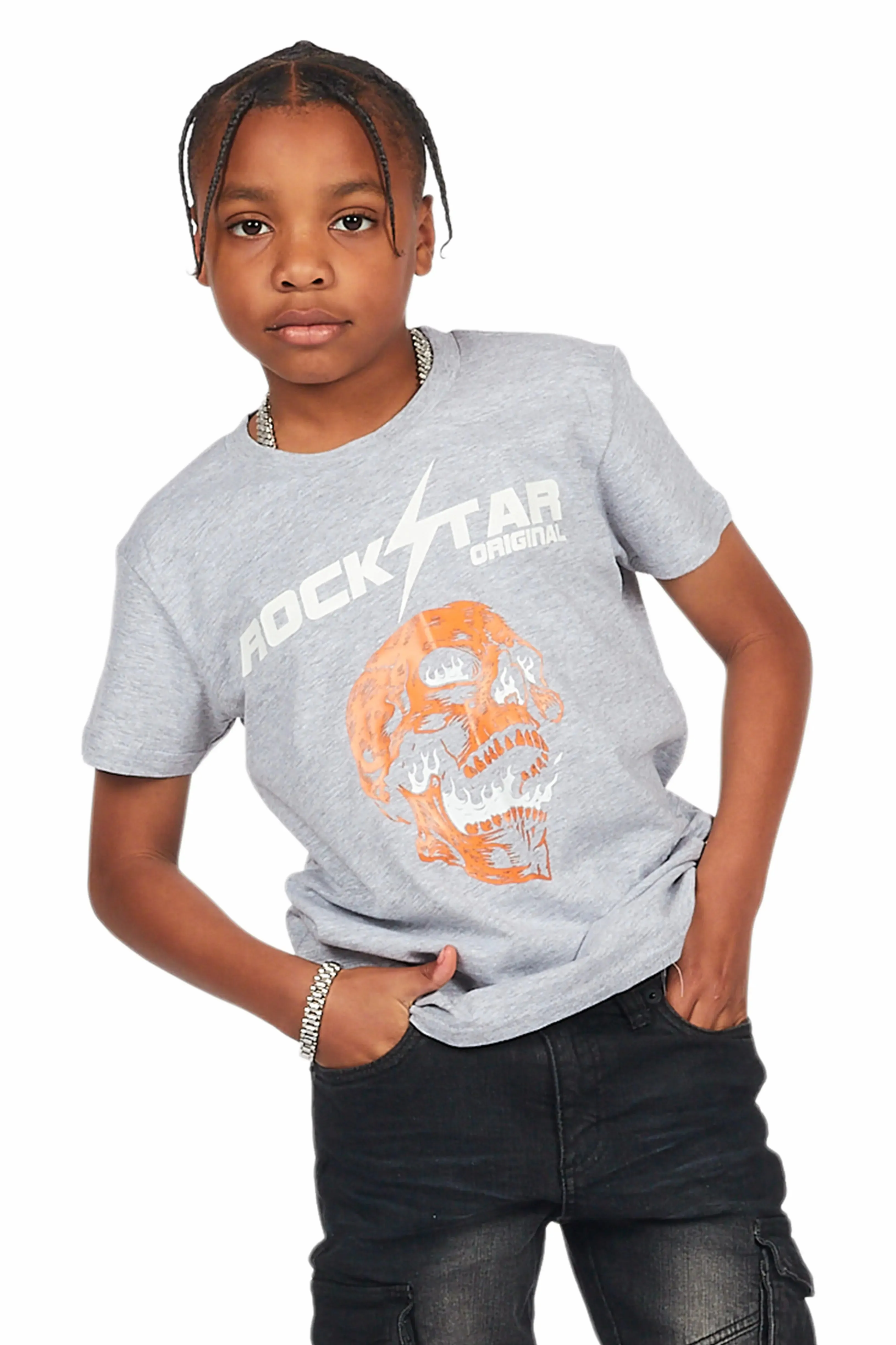 Boys Fraiser Grey Graphic T-Shirt