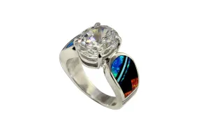 Brilliant Opal and CZ Ring by David Rosales