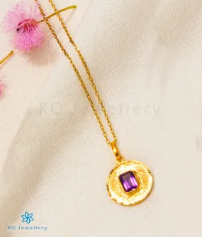 Circular Amethyst Pendant in 22 KT Gold