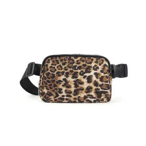 Clearance: Dixie Nylon Belt/Crossbody Bag -  Leopard