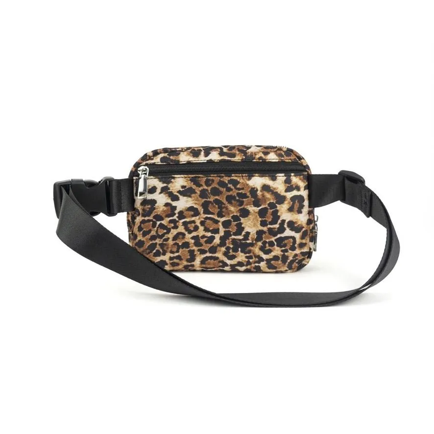 Clearance: Dixie Nylon Belt/Crossbody Bag -  Leopard