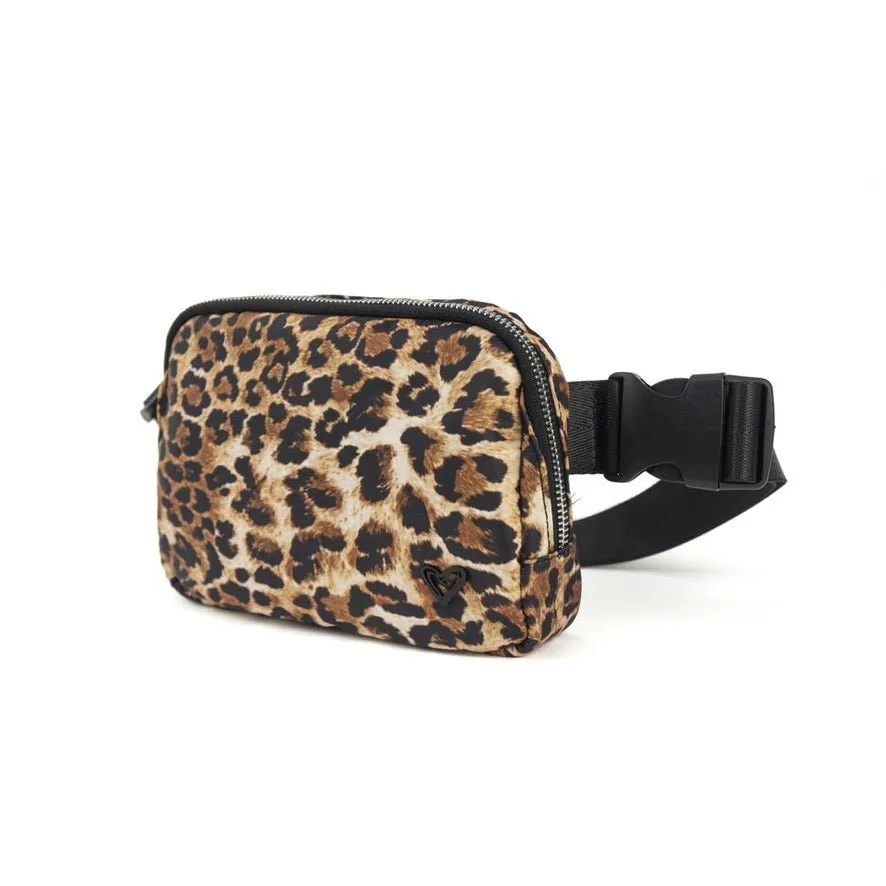 Clearance: Dixie Nylon Belt/Crossbody Bag -  Leopard