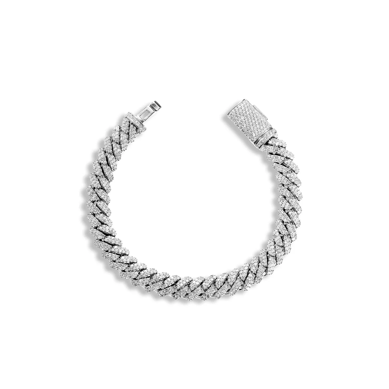 COPA Men’s 7 Carat Diamond Cuban Link Chain Bracelet in 14K White Gold By Mike Nekta NYC