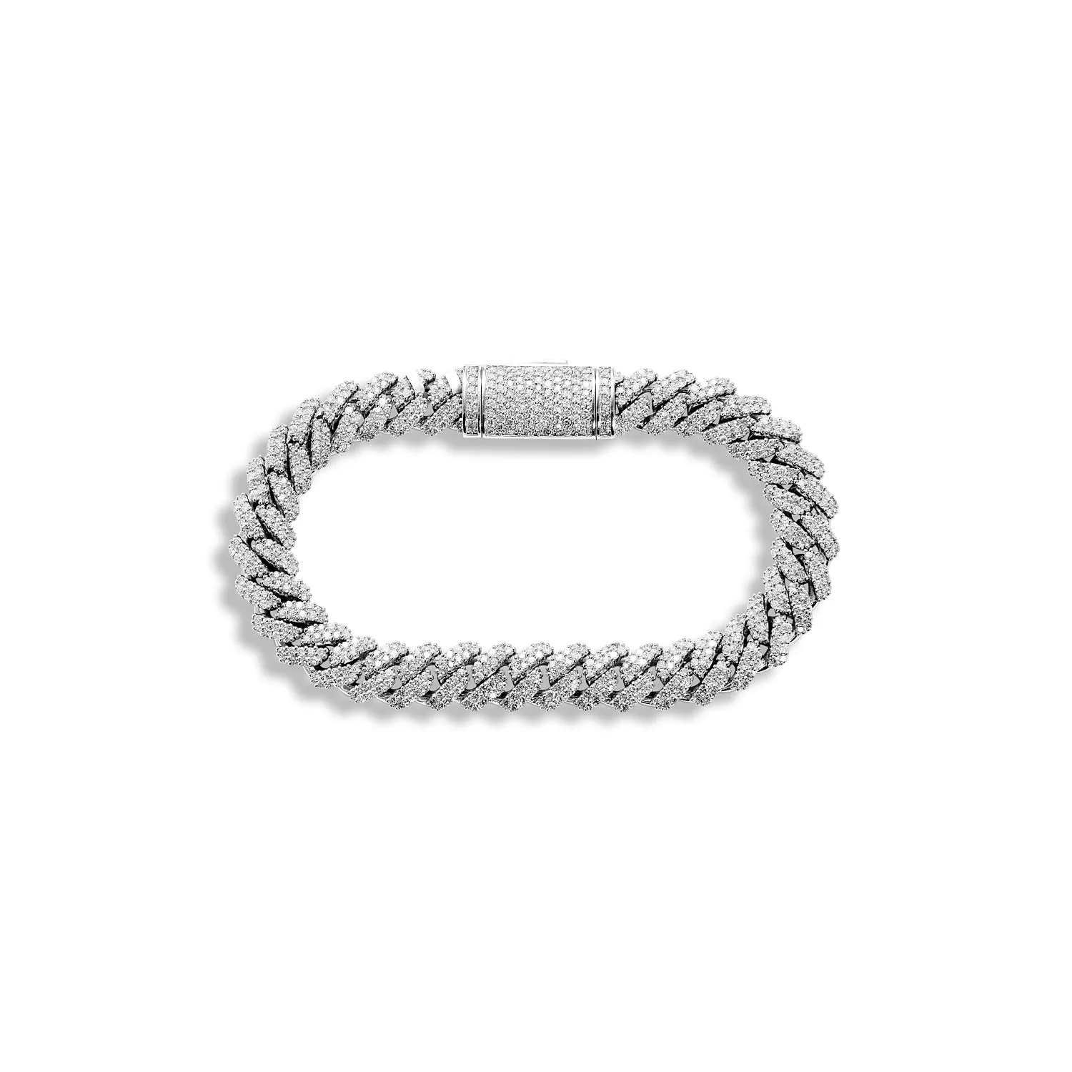 COPA Men’s 7 Carat Diamond Cuban Link Chain Bracelet in 14K White Gold By Mike Nekta NYC