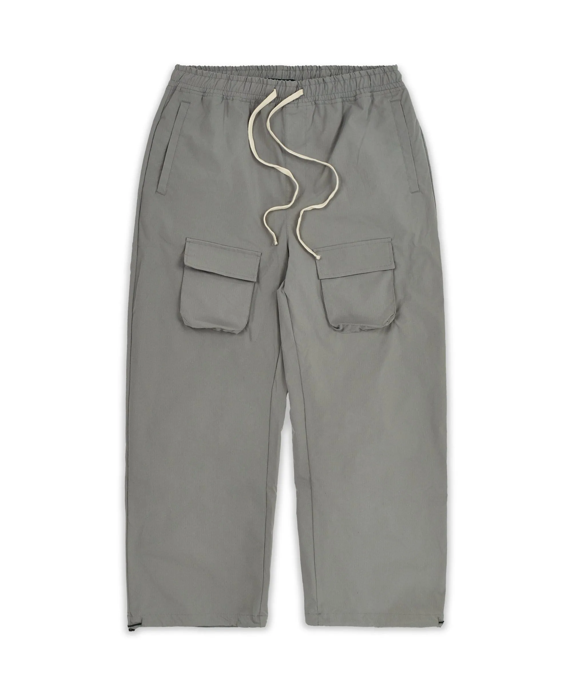 Division Parachute Wide Leg Nylon Pants - Grey