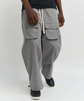 Division Parachute Wide Leg Nylon Pants - Grey