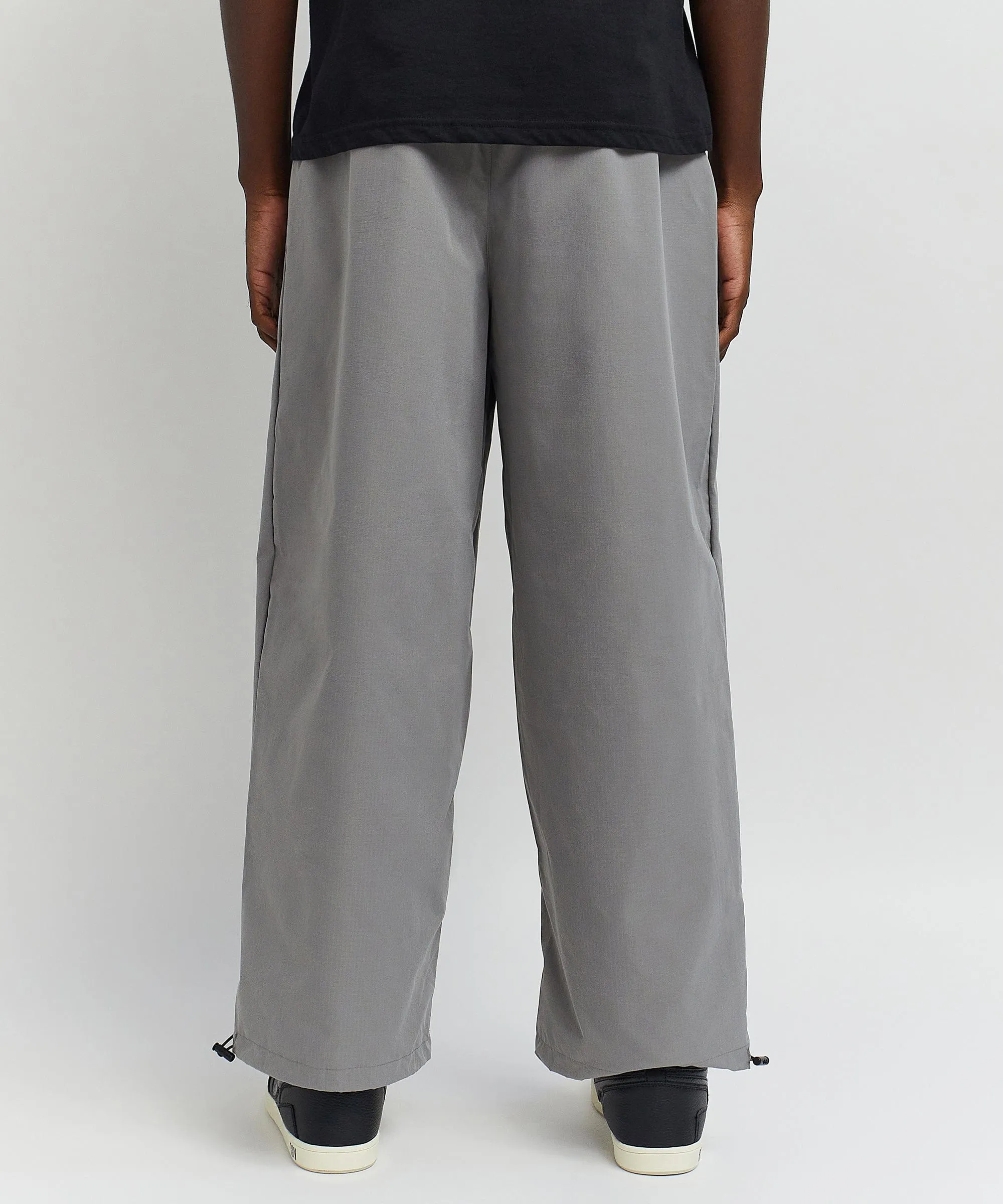 Division Parachute Wide Leg Nylon Pants - Grey