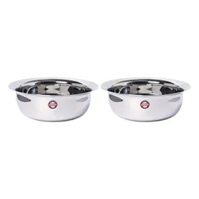 Embassy Stainless Steel Eco Bowl, Pack of 2, Size 2, 1100 ml / Bowl