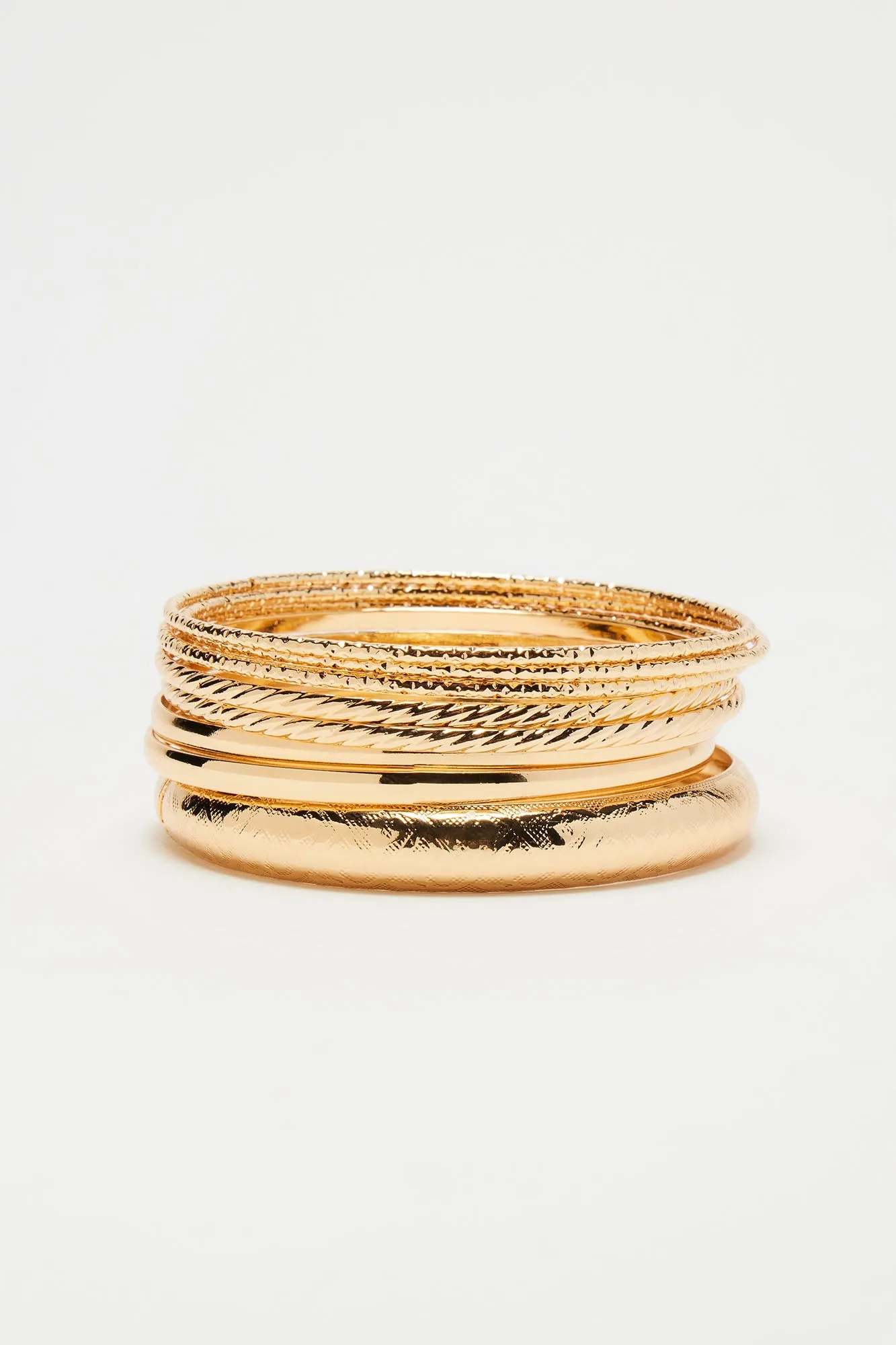 Golden Sunsets 8 Piece Bangle Set - Gold