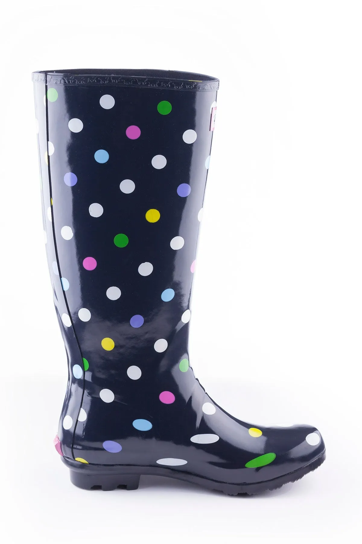 Ladies Ripon High Gloss Polka Dot Wellingtons