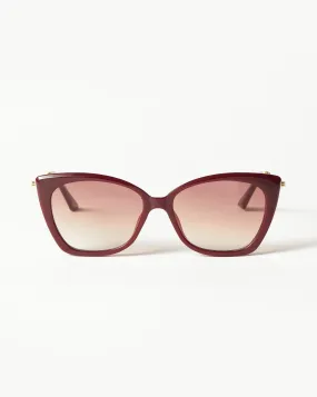 Le Specs Lyra Sphere Cat-Eye Sunglasses | Burgundy/Pearl