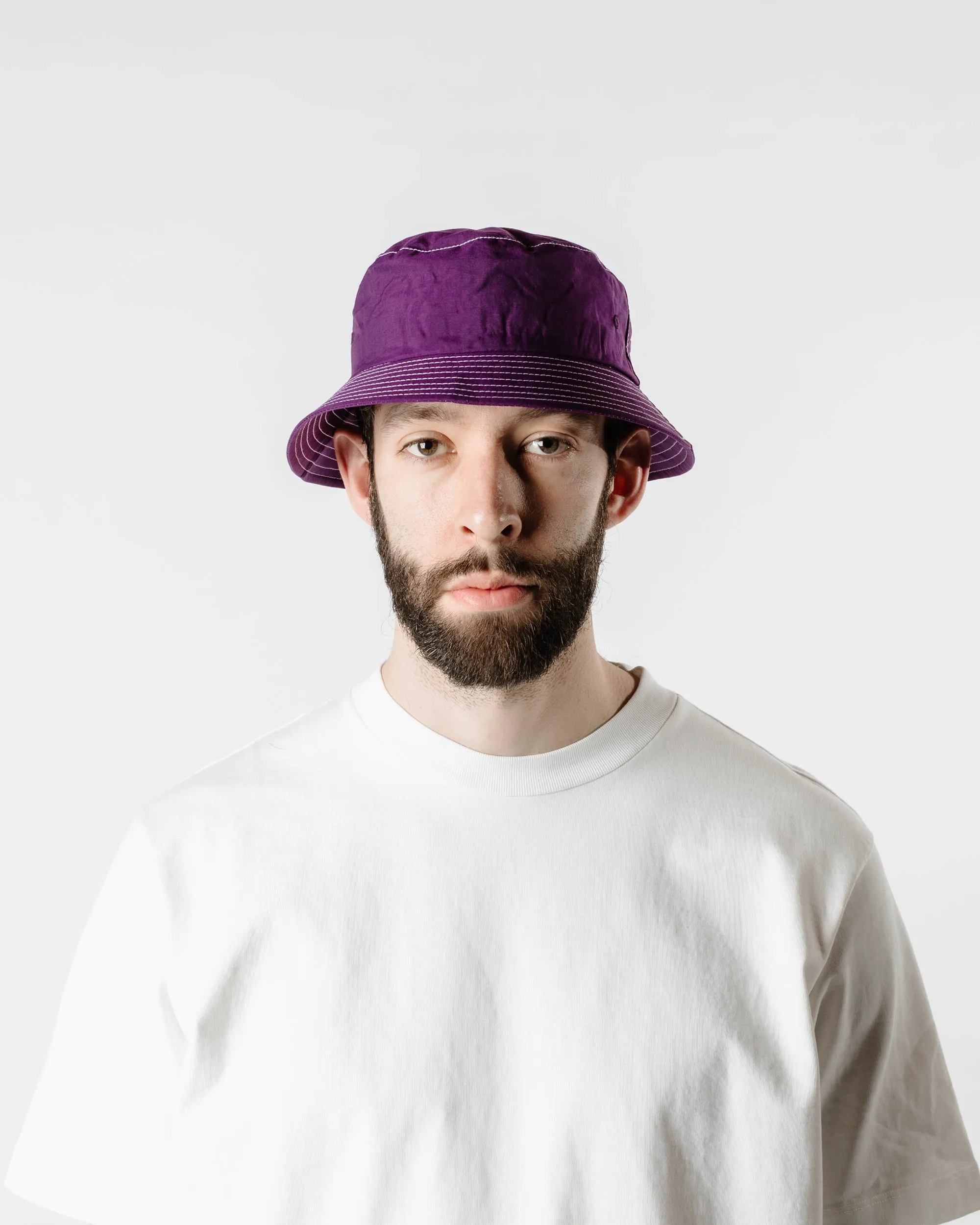 Lite Year Japanese Nylon Taffeta Bucket Hat Eggplant