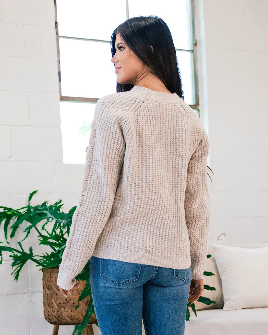 Lucinda Double Ruffle Sweater - Oatmeal