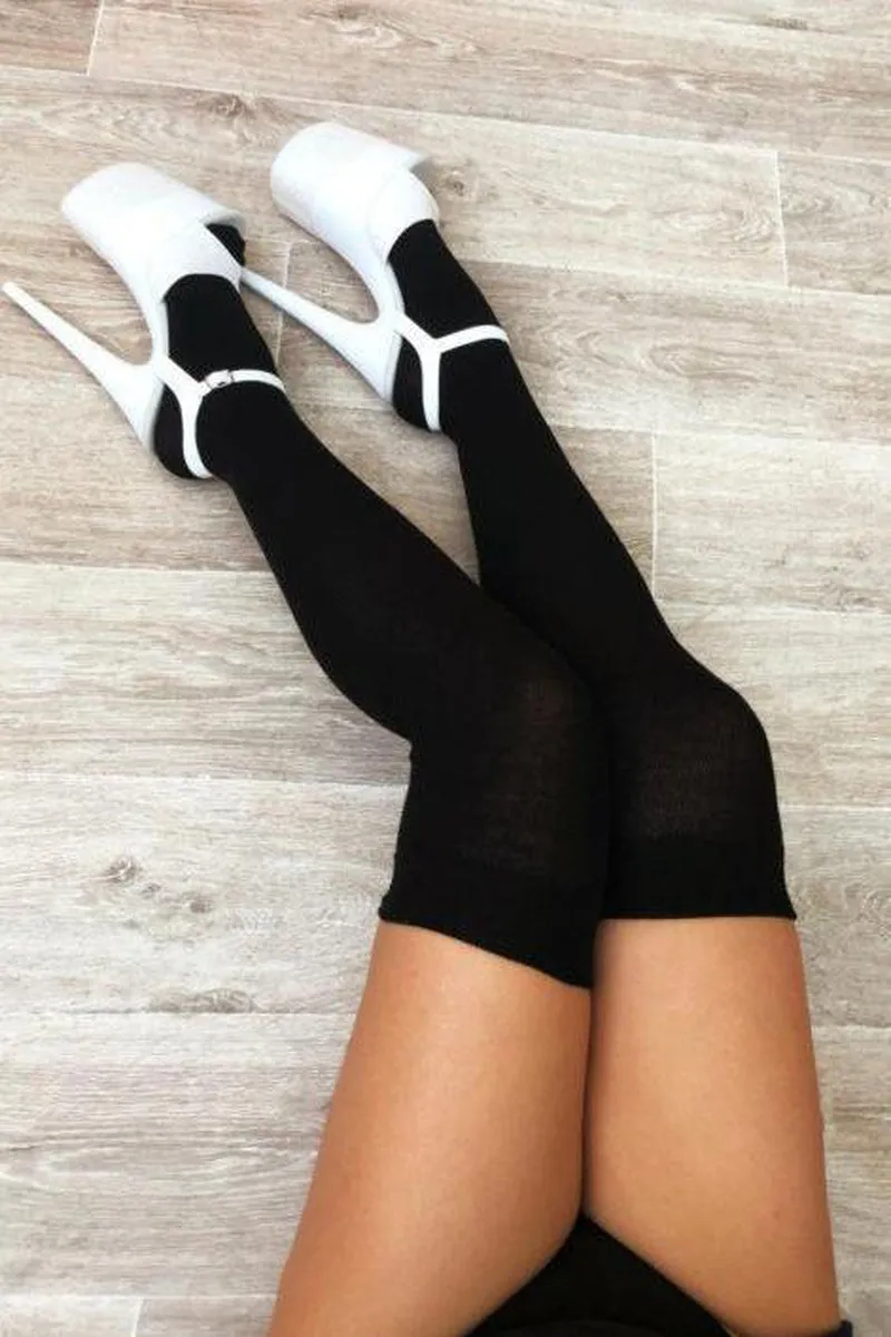 Lunalae Thigh High Socks - Black