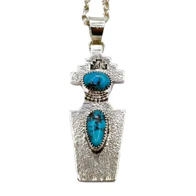 Natural Kingman Turquoise Spirit Person Pendant