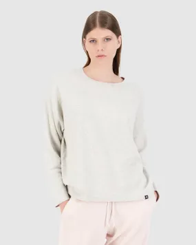 Neve White Marle Knit Crew Jumper