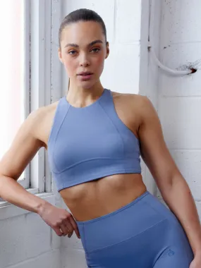 NKD Frame Long Line Sports Bra - Stonewash Blue