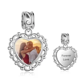 Personalized Photo Heart-Shape Charms For Jewelry