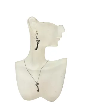 Pewter Victorian Key Necklace and Earring Set: A Charming and Thoughtful Gift for the Special Someone in Your Life