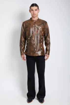 Rio: Reddish Tabacco Lambskin Shirt