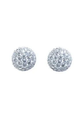 Roberto Demeglio 18KWG Small Pave Diamond Stud Earrings