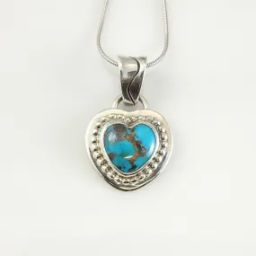 Silver McGinnis Turquoise Heart Pendant