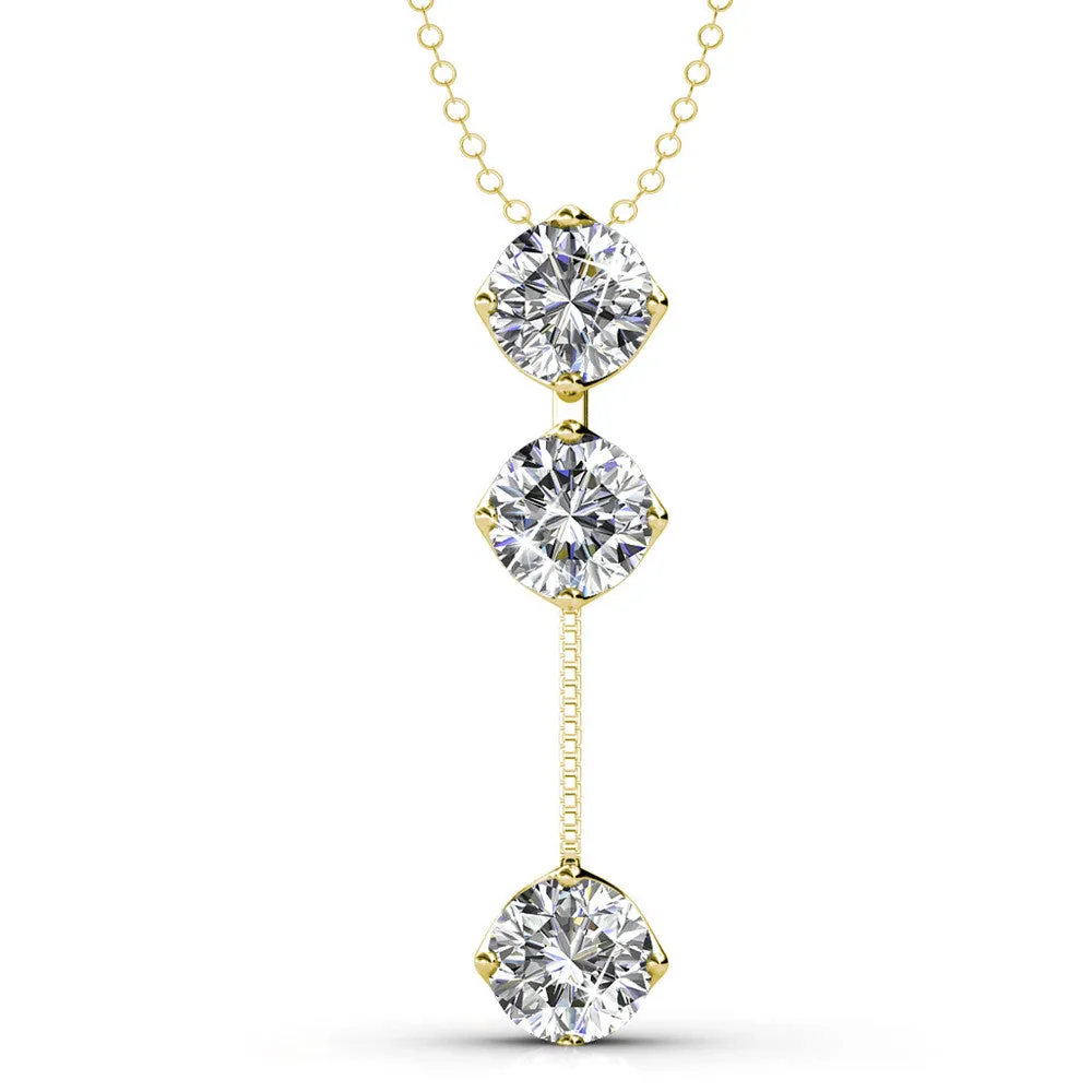 Sloane “Hero” 18k White Gold Plated Swarovski Drop Necklace