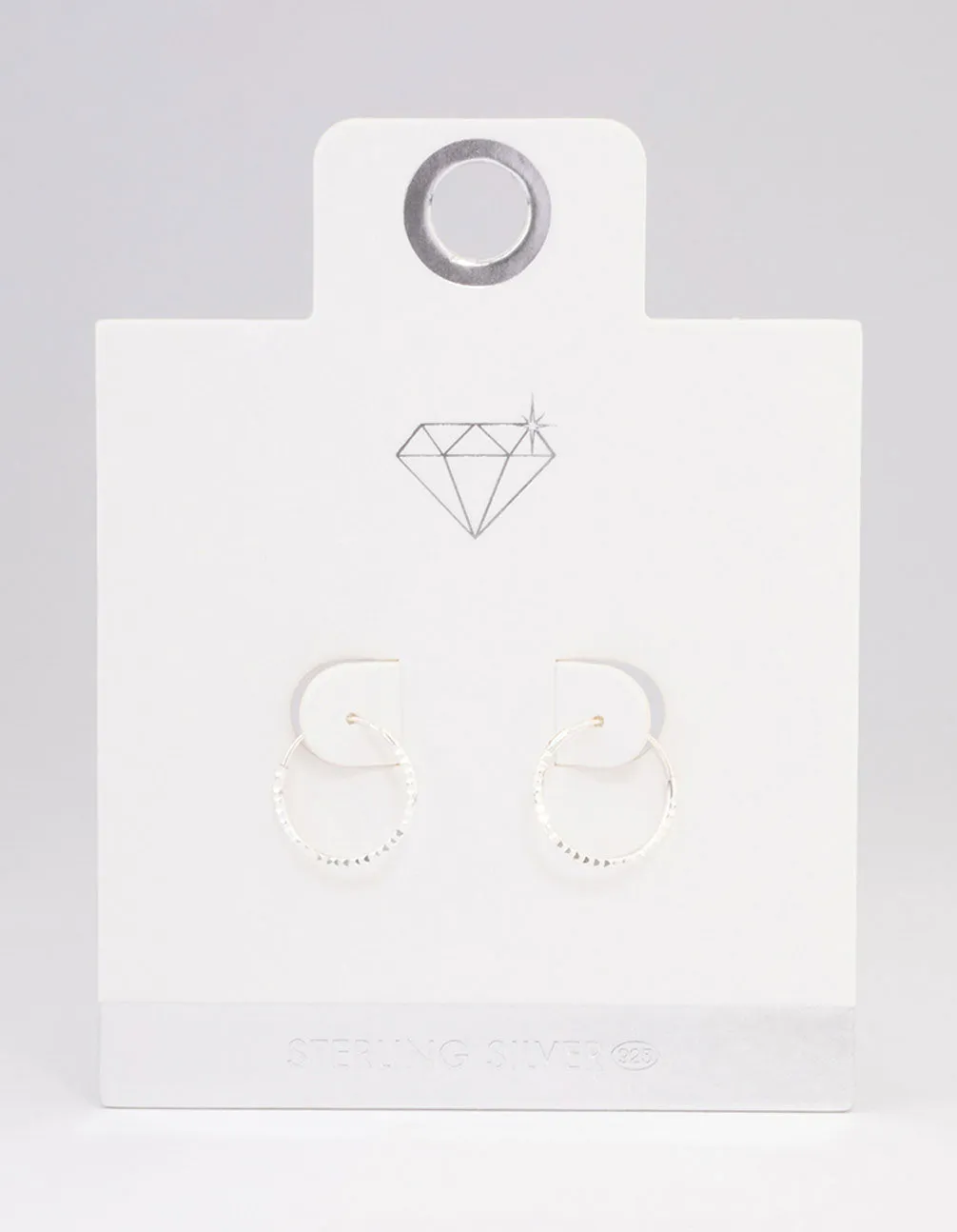 Sterling Silver Diamante Hoop Earrings