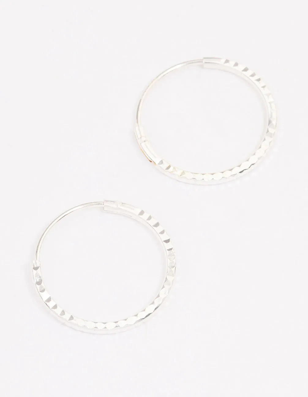 Sterling Silver Diamante Hoop Earrings