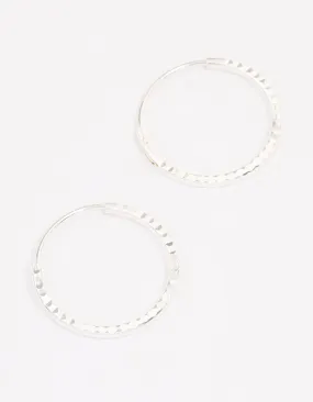 Sterling Silver Diamante Hoop Earrings