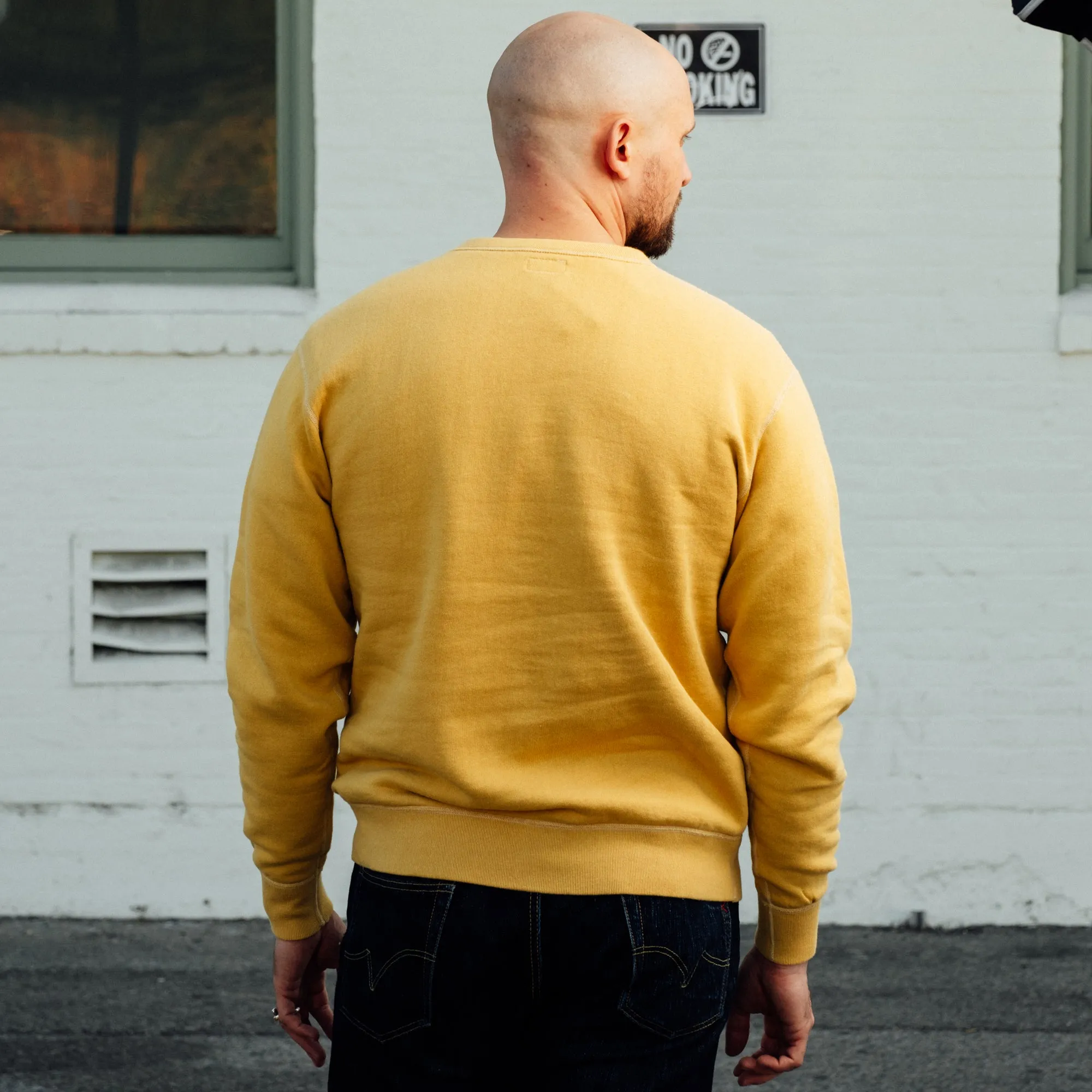 The Flat Head Crew Neck Sweatshirt Brushed Lining Mustard