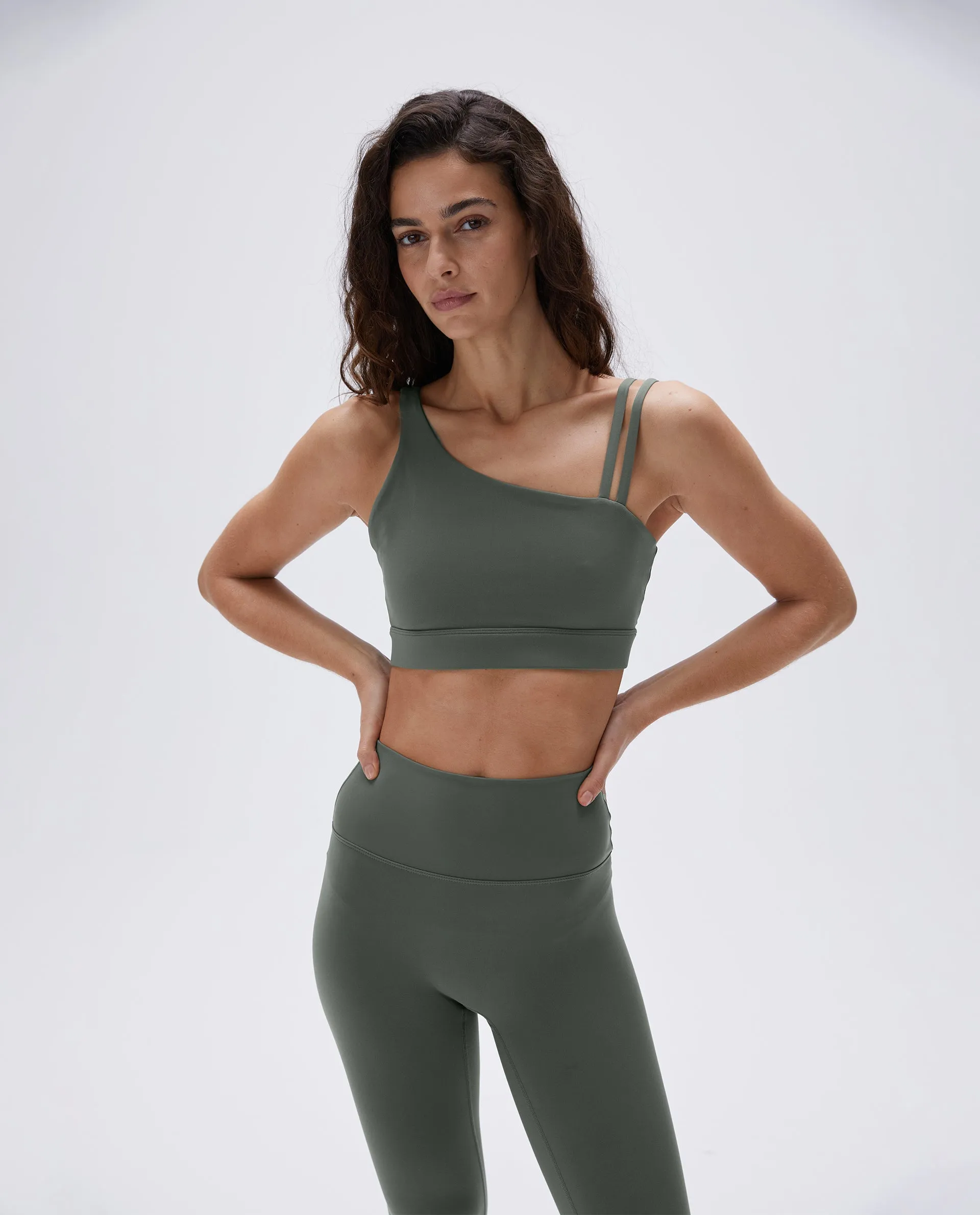 Ultimate Asymmetric Double Strap Bra - Sea Green